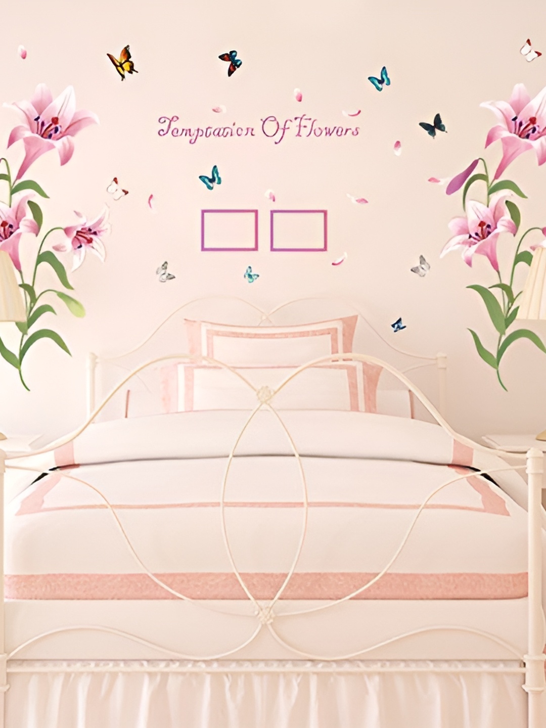 

Asian royal Pink & White Printed Self Adhesive Wall Sticker