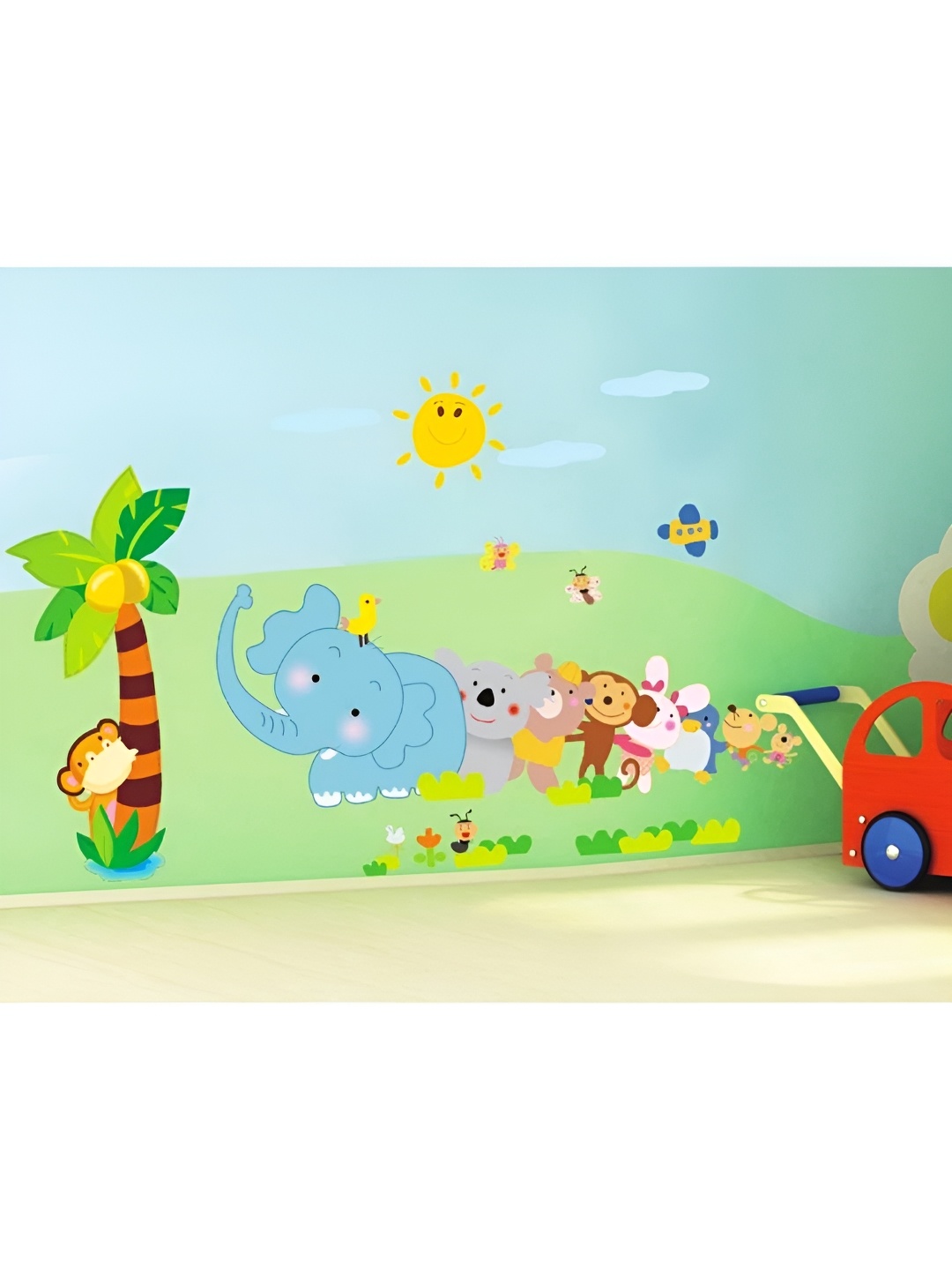 

Asian royal Green & Blue Cartoon Printed Self Adhesive Wall Sticker