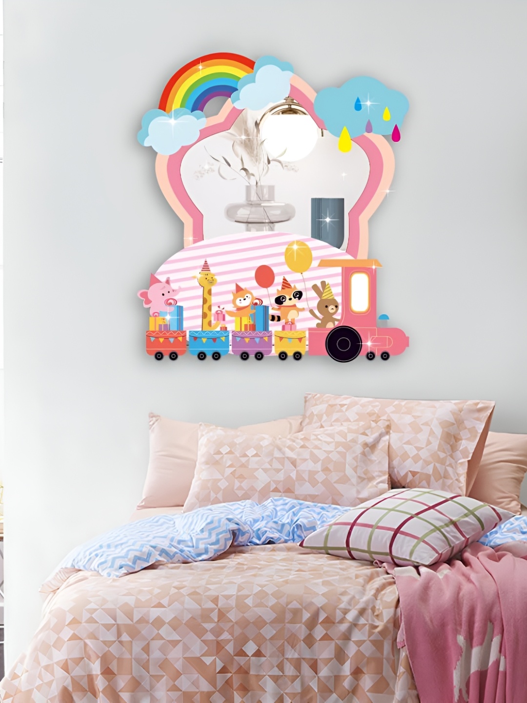 

Asian royal Pink & Blue Cartoon Printed Self Adhesive Wall Sticker