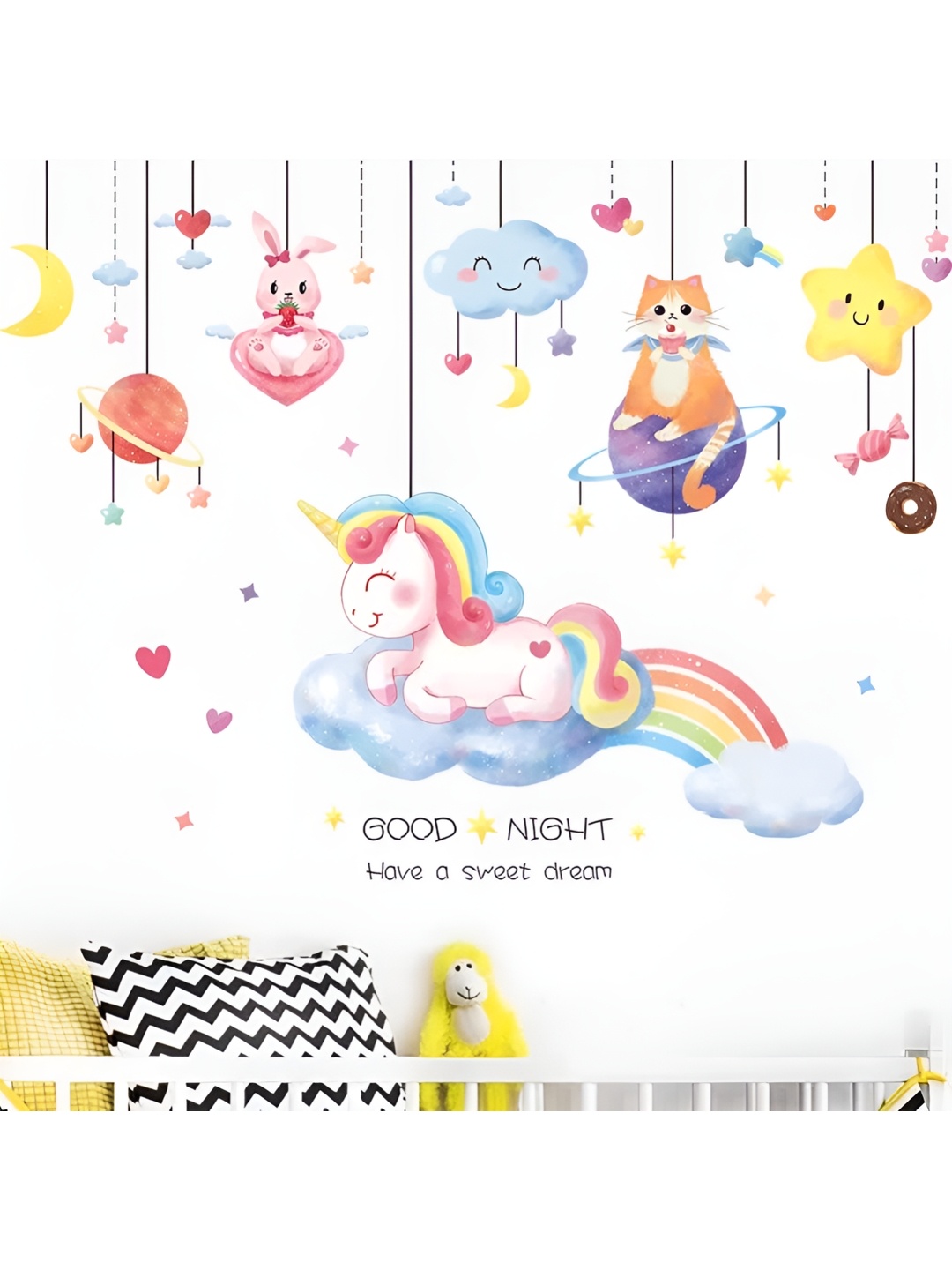 

Asian royal Pink & Blue 3D Printed Self Adhesive Wall Sticker