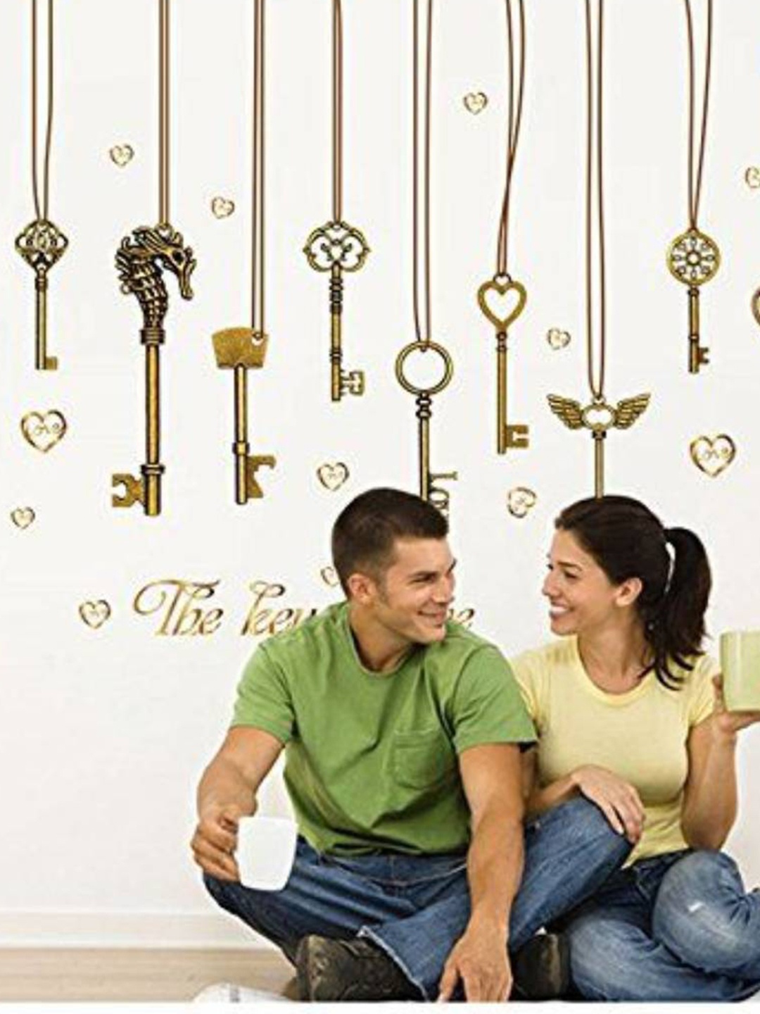 

Asian royal Brown & Yellow 3D Printed Self Adhesive Wall Sticker