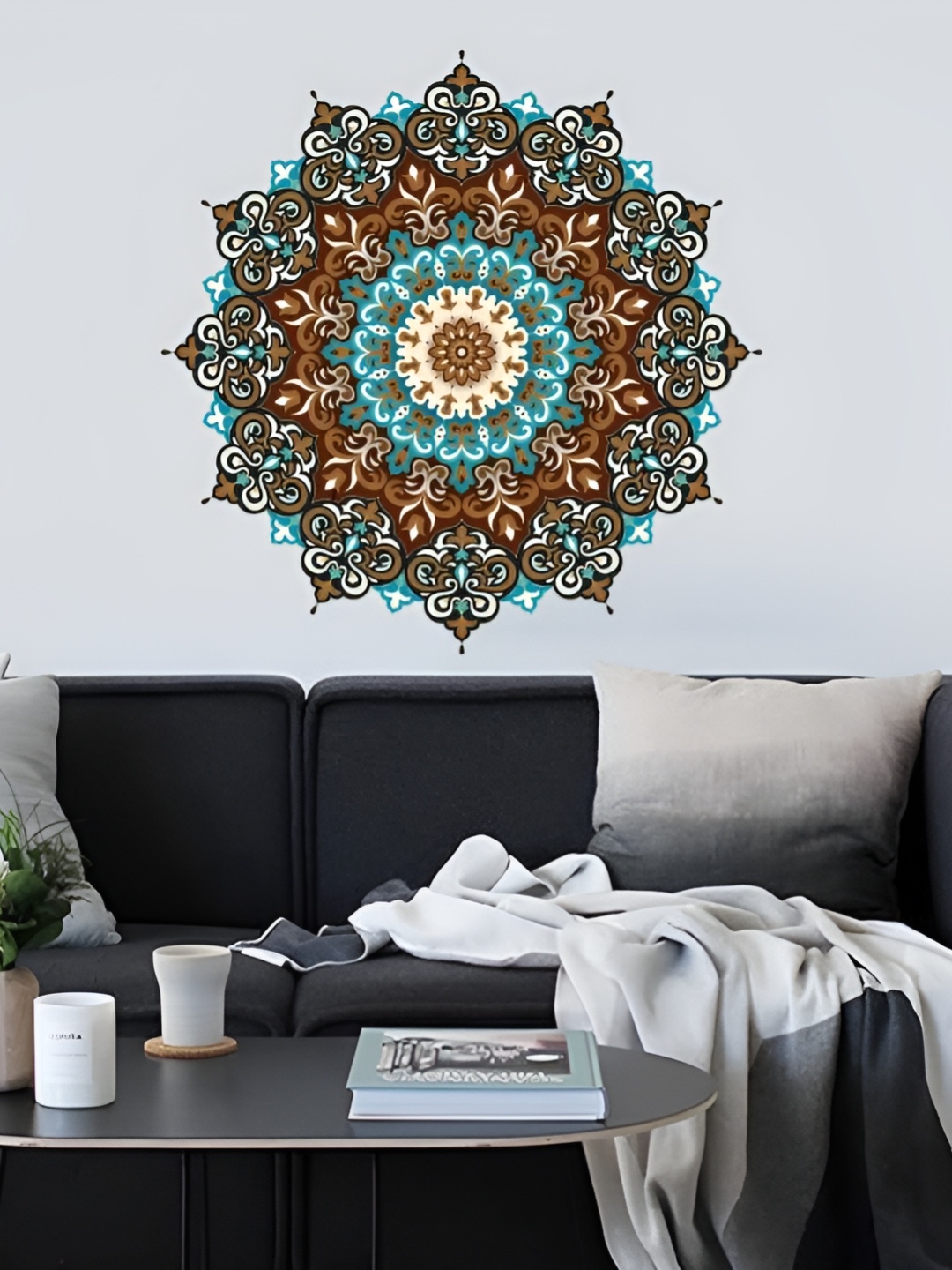 

Asian royal Brown & Blue Printed Self Adhesive Wall Sticker