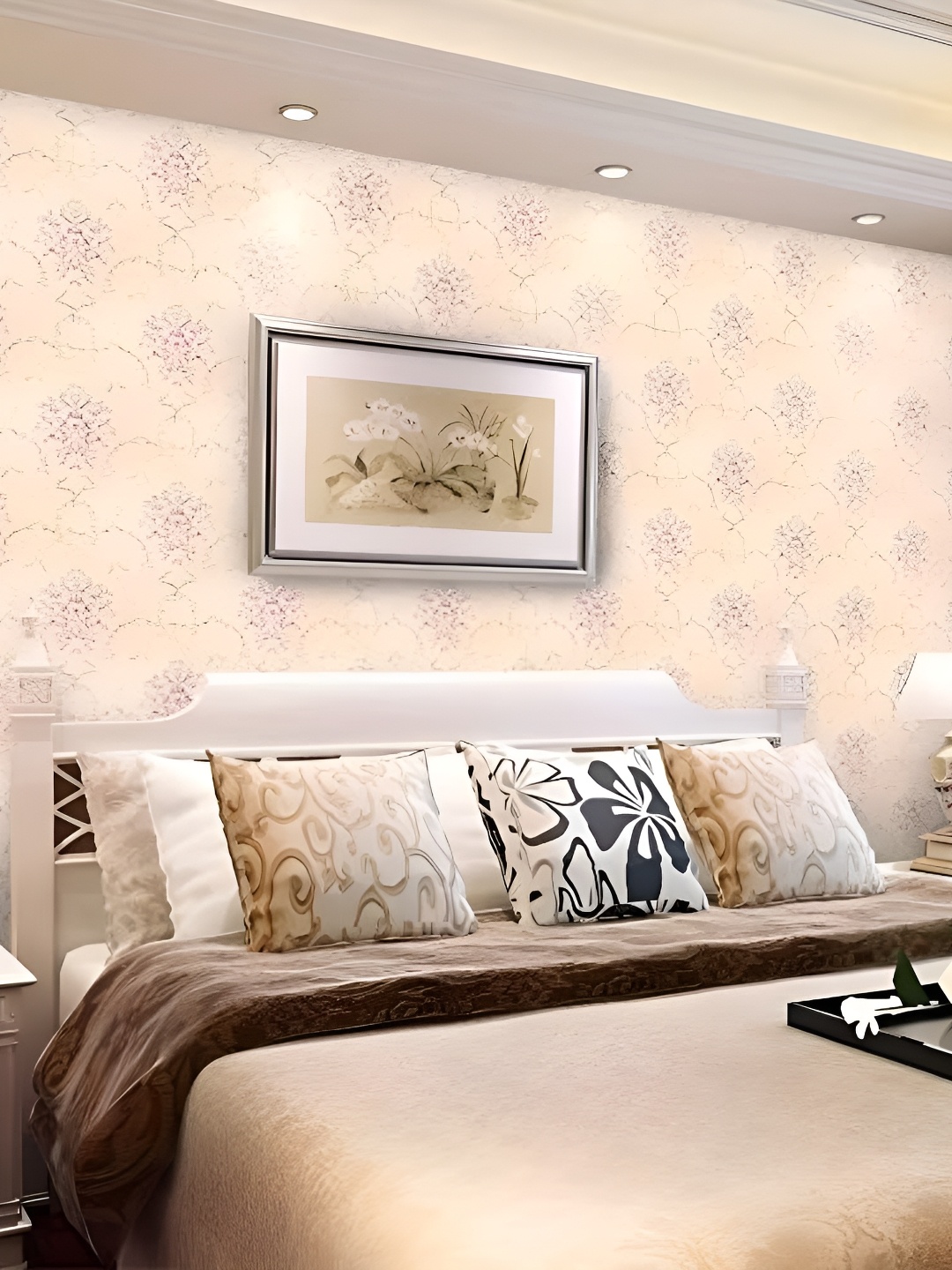 

Asian royal Cream & Pink 3D Printed Self Adhesive Wall Sticker