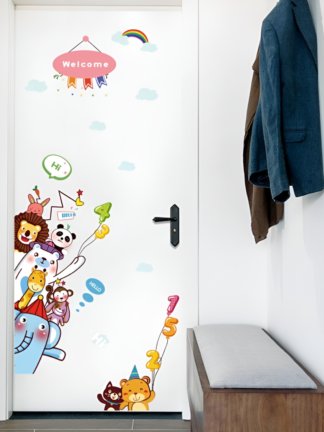 

Asian royal White & Blue 3D Printed Self Adhesive Wall Sticker