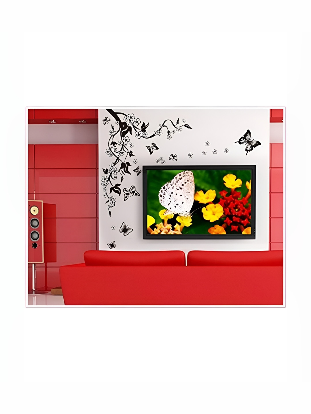 

Asian royal White & Black 3D Floral Printed Self Adhesive Wall Sticker