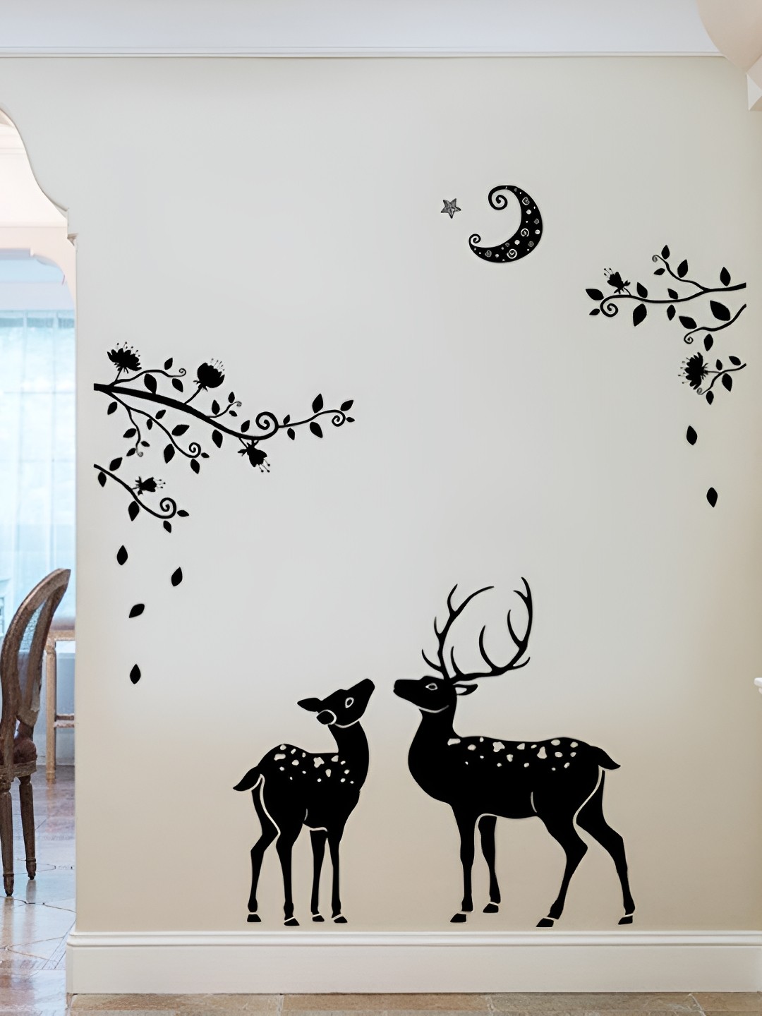 

Asian royal Black Animals Printed Self Adhesive Wall Sticker