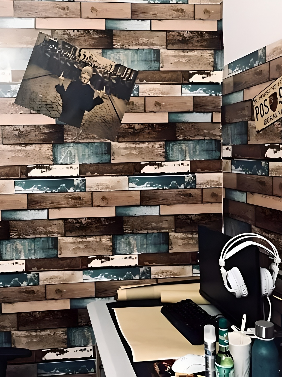 

Asian royal Brown & Grey Printed Self-Adhesive Wall Sticker