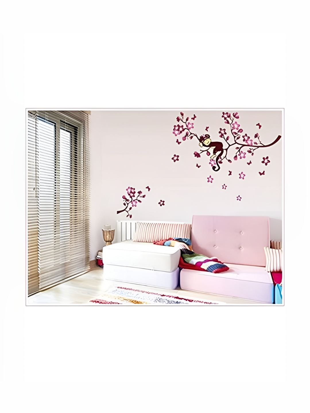 

Asian royal Brown & Pink 3D Floral Printed Self Adhesive Wall Sticker