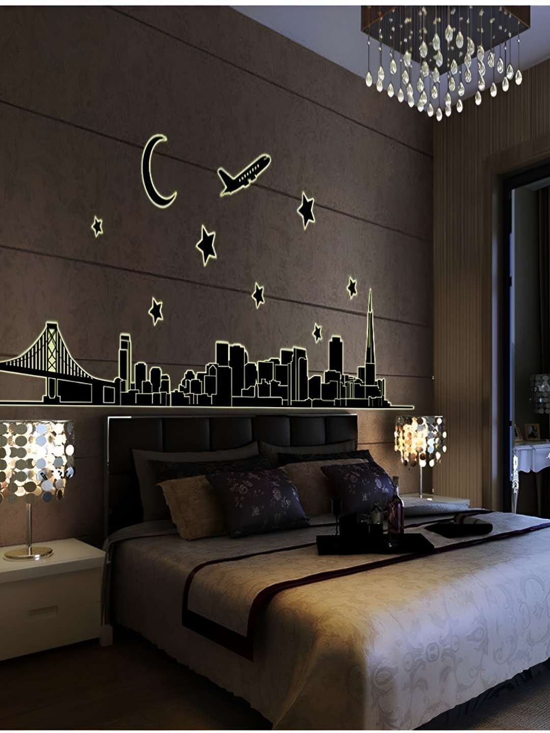 

Asian royal Black & White Abstract Printed Self Adhesive 3D Decals & Stickers