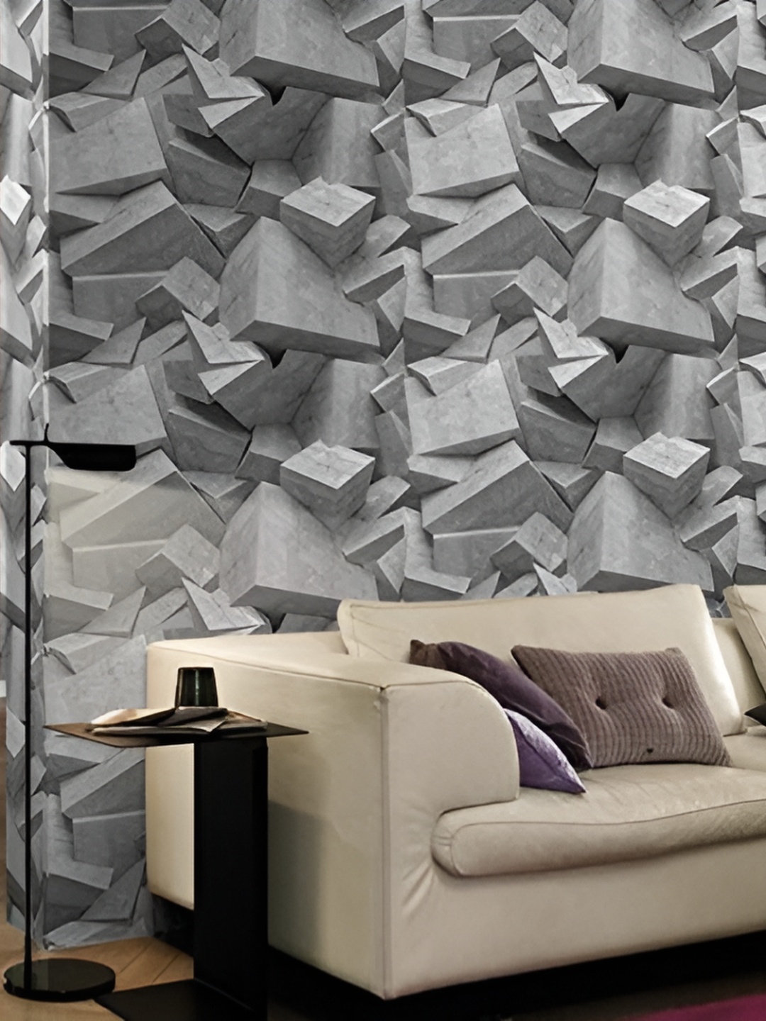 

Asian royal Grey & White 3D Printed Self Adhesive Wall Sticker