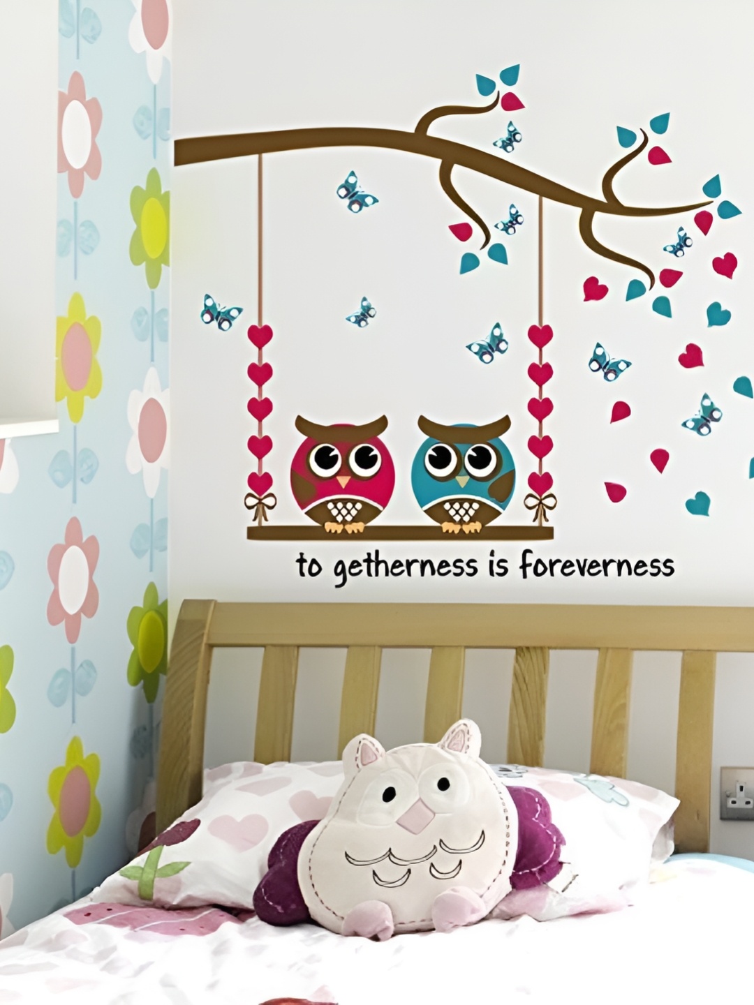 

Asian royal White & Pink Printed Self Adhesive Wallpaper Sticker