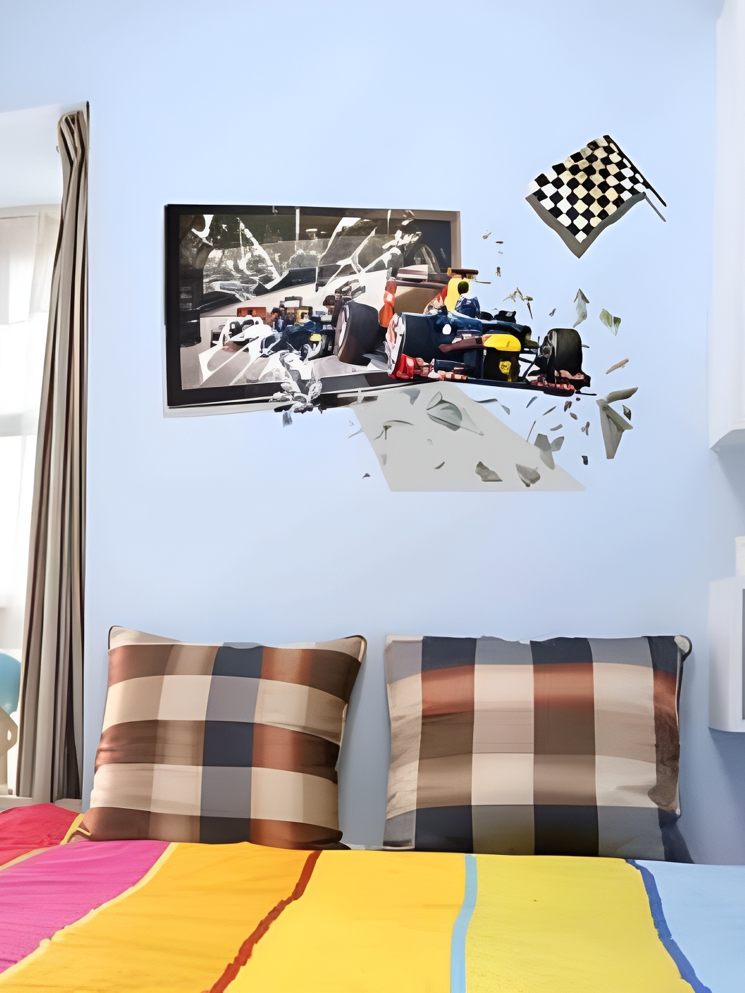 

Asian royal Black & White 3D Printed Self Adhesive Wall Sticker