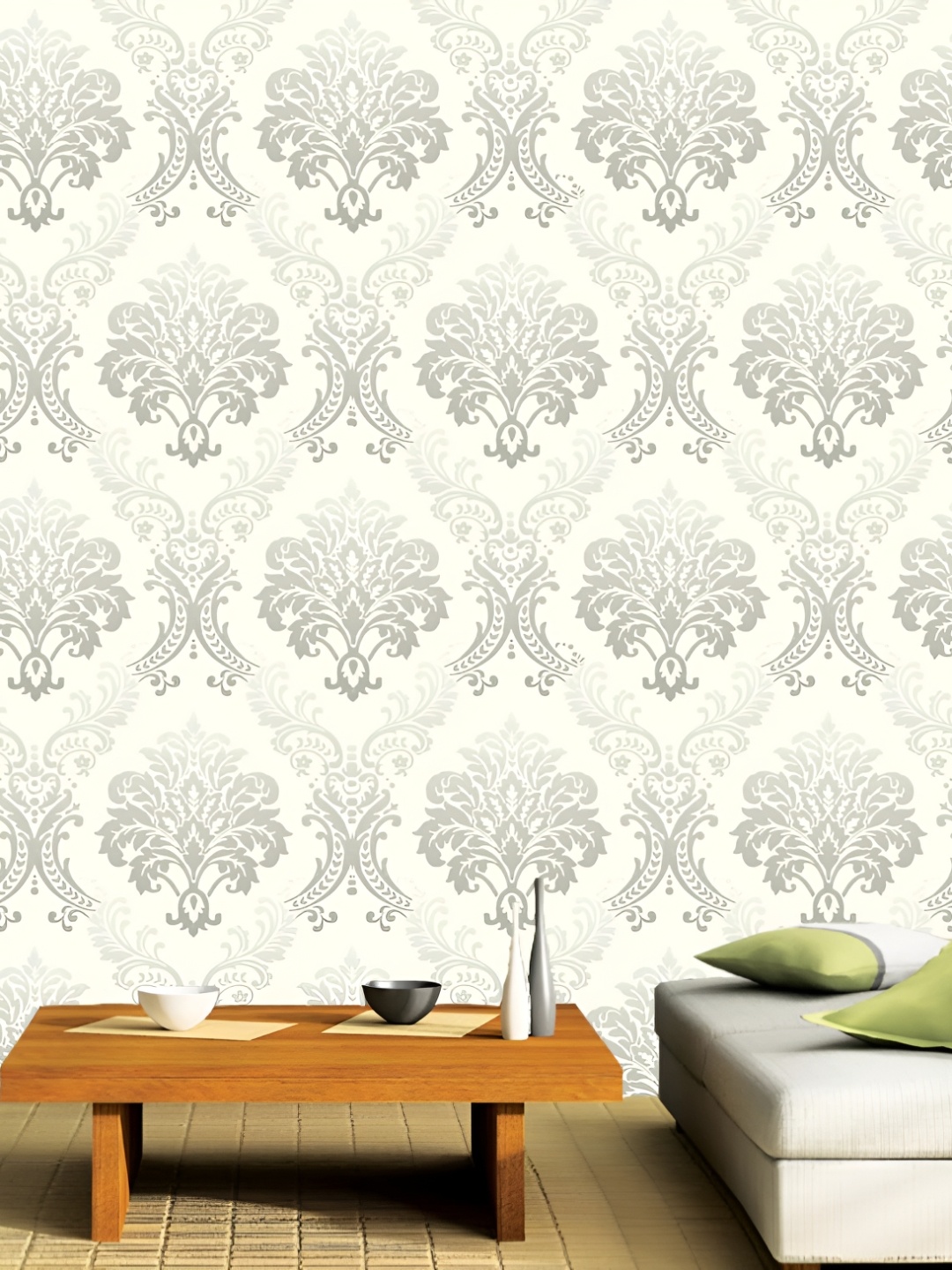 

Asian royal White & Grey Self Adhesive Wall Sticker