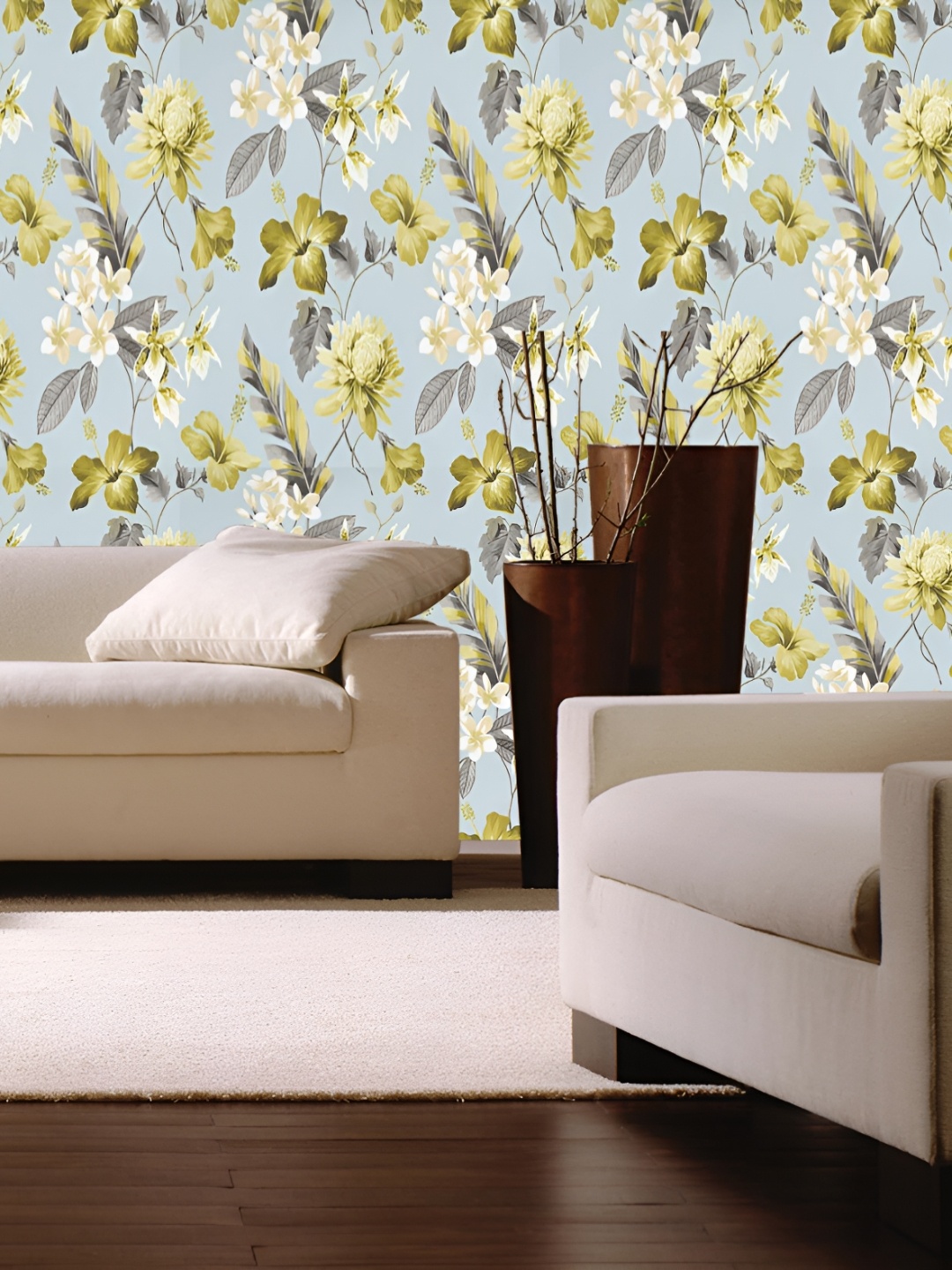 

Asian royal Green & Blue 3D Floral Printed Self Adhesive Wall Sticker