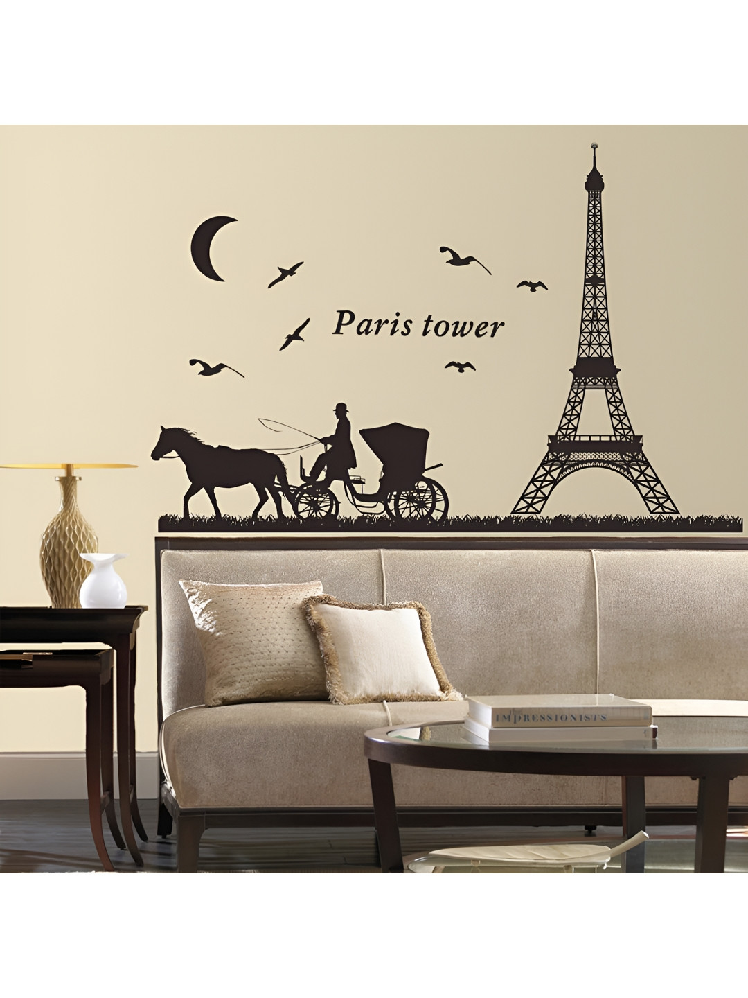 

Asian royal Black Printed Self Adhesive 3D Wall Sticker