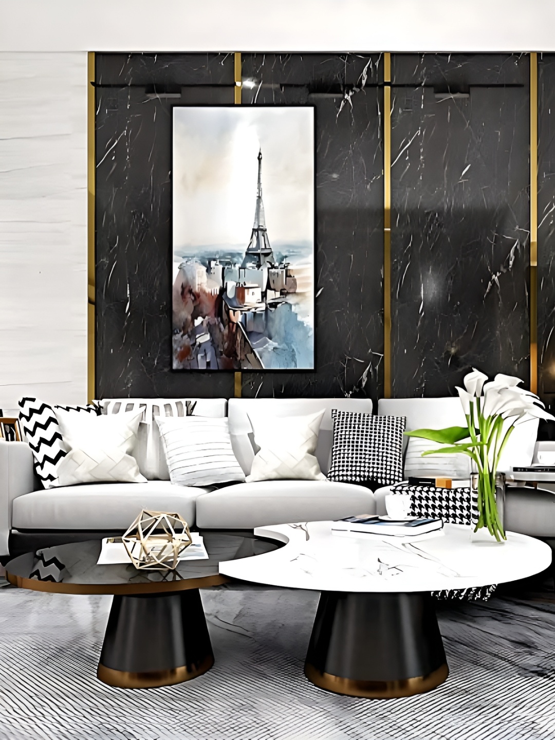 

Asian royal Black & White Printed Self-Adhesive Wall Sicker