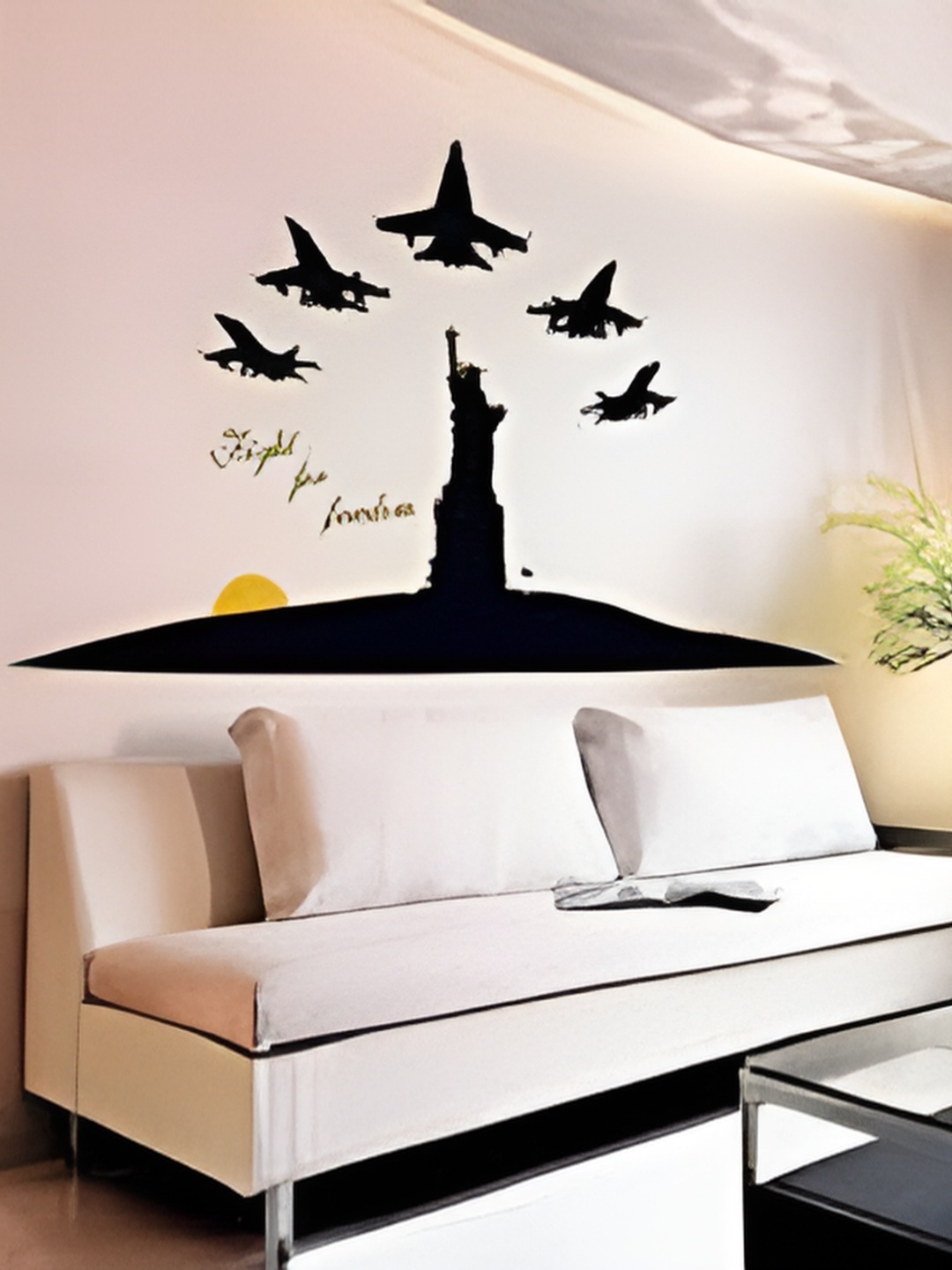 

Asian royal Black & Yellow 3D Printed Self Adhesive Wall Sticker