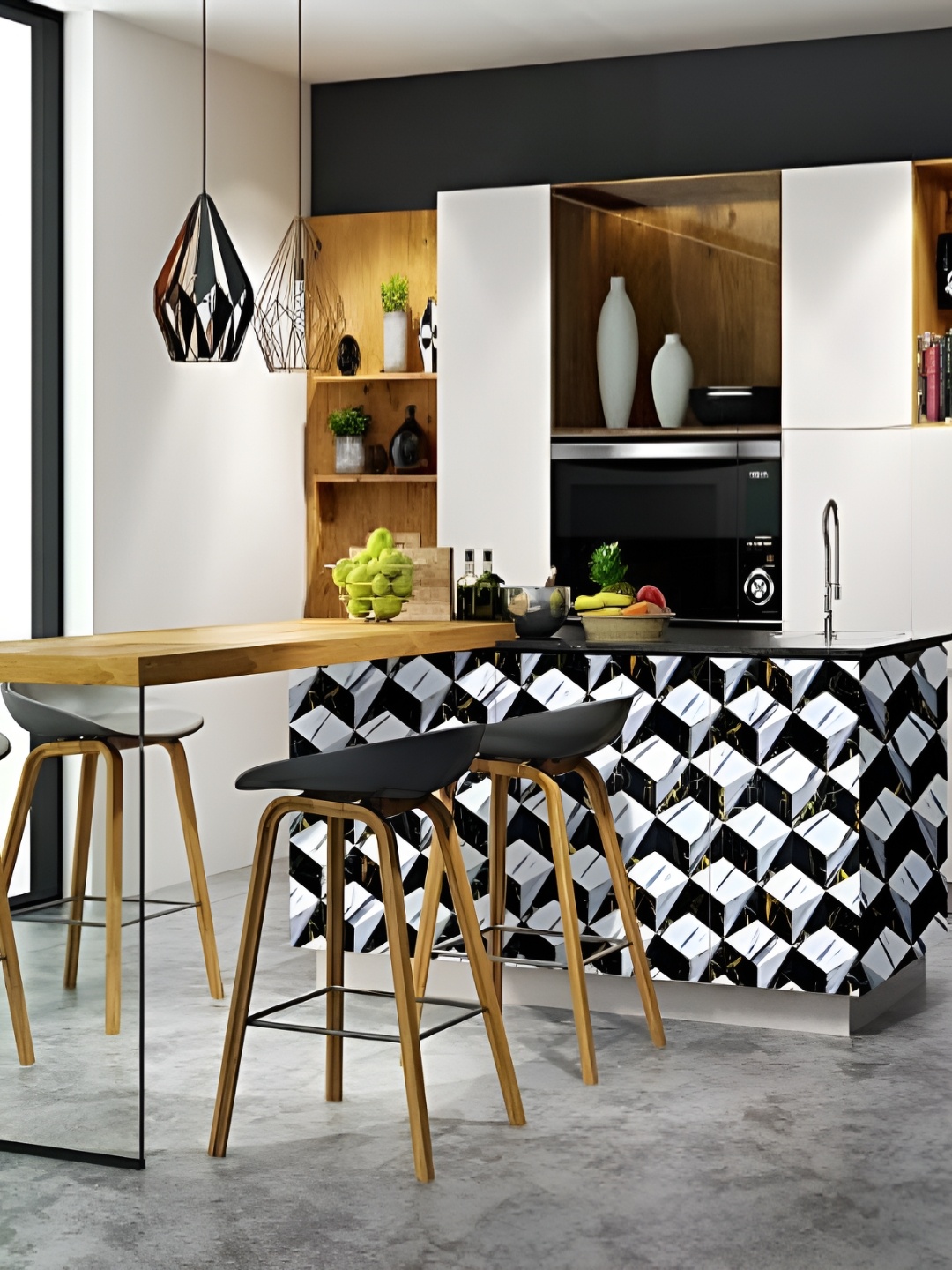 

Asian royal White & Brown Printed Self Adhesive Wall Sticker