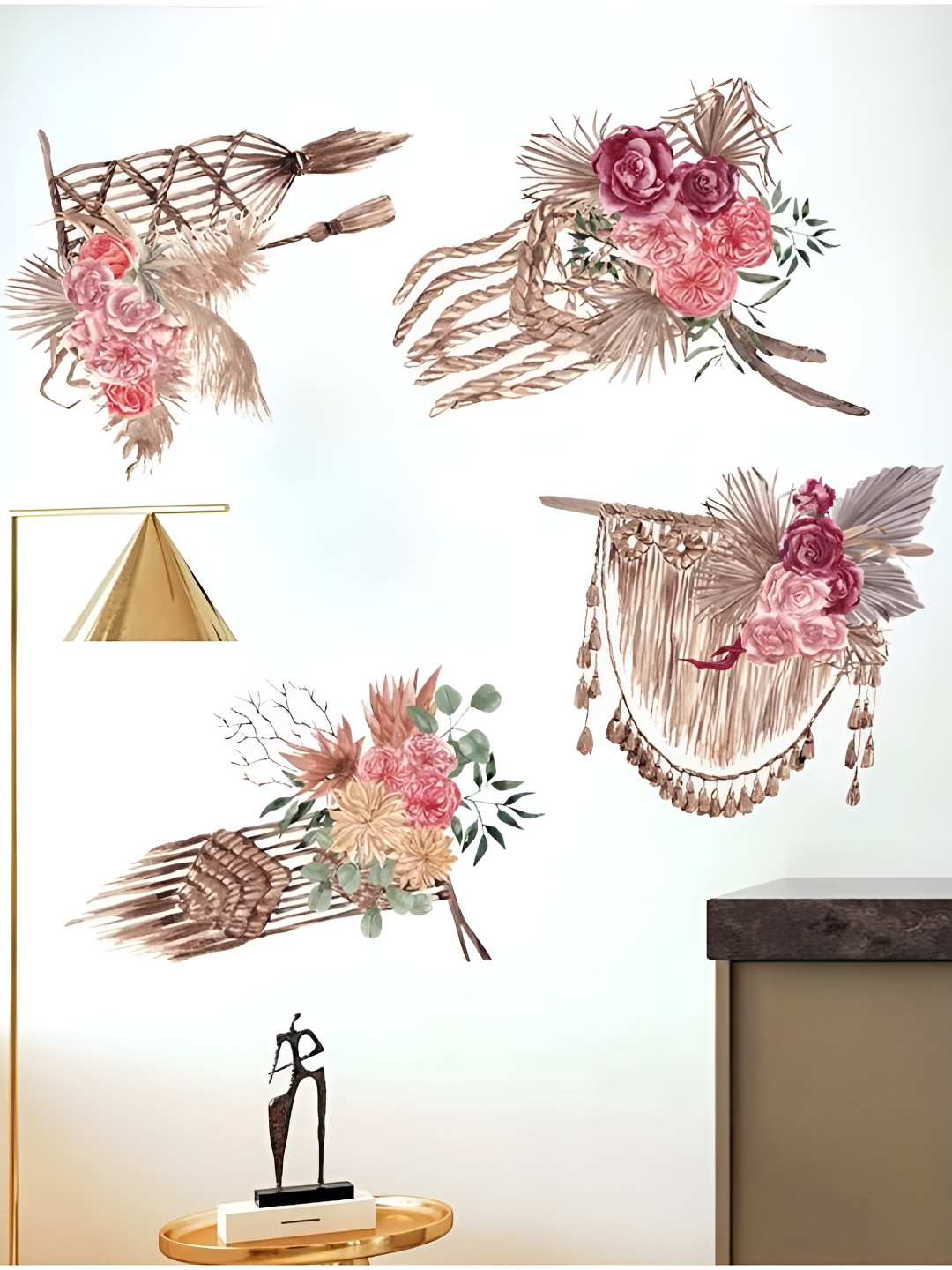 

Asian royal Brown & Pink Printed Self-Adhesive Wall Sticker