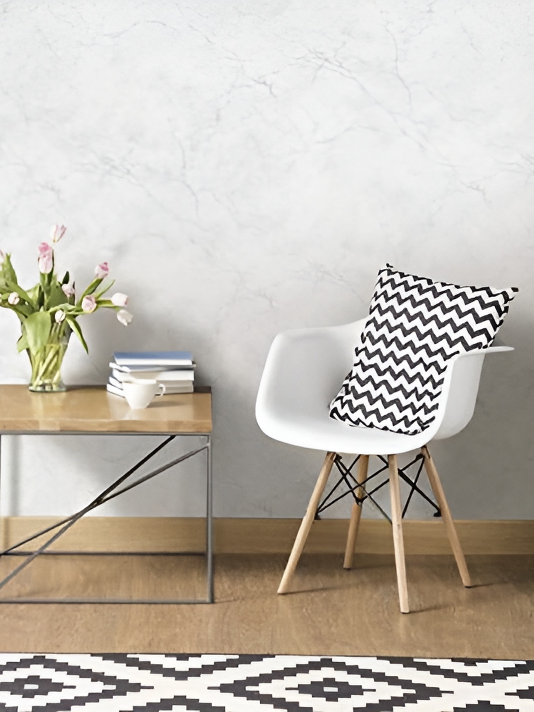 

Asian royal White & Grey Printed Self-Adhesive Wall Sticker
