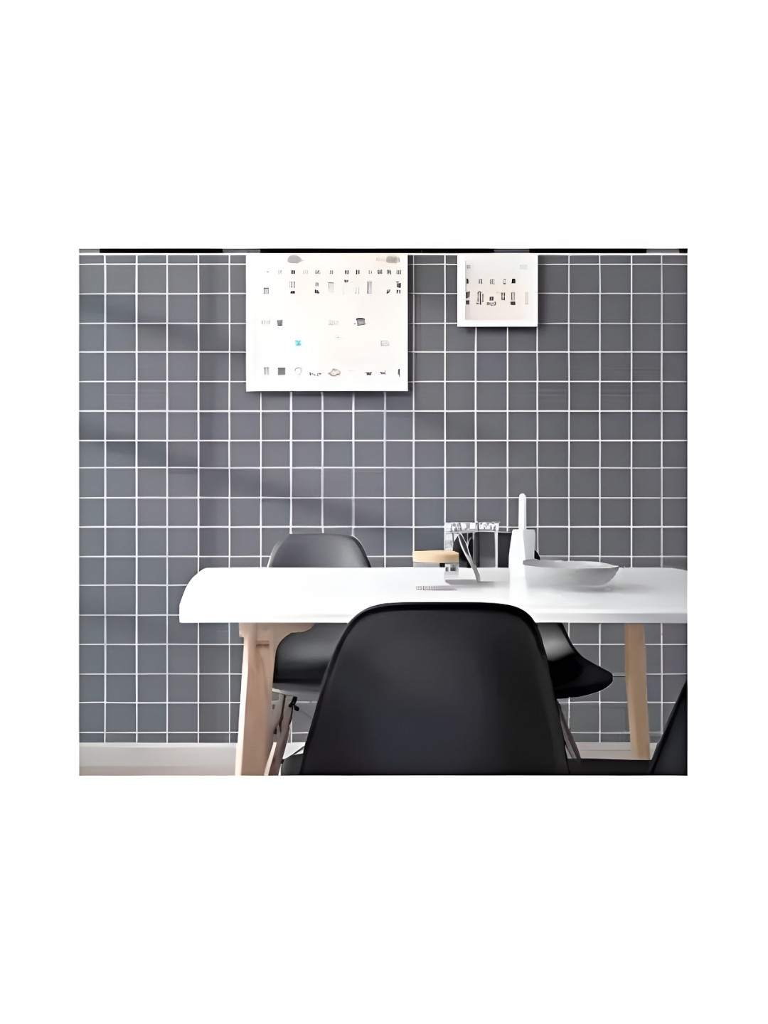

Asian royal Grey & White 3D Textured Self Adhesive Wall Sticker