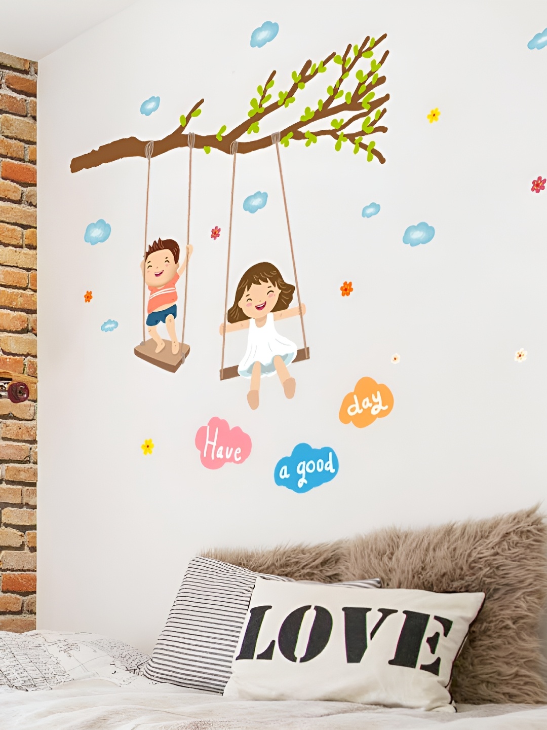 

Asian royal Green & Brown 3D Floral Printed Self Adhesive Wall Sticker