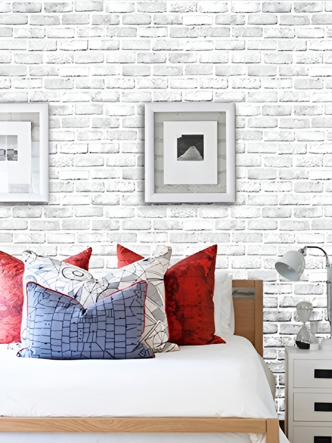 

Asian royal White & Grey 3D Printed Self Adhesive Wall Sticker