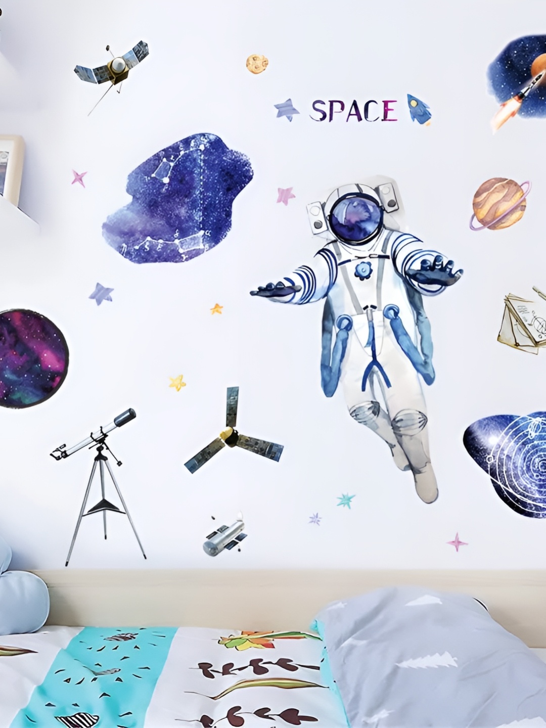 

Asian royal White & Purple Printed Self Adhesive Wall Sticker