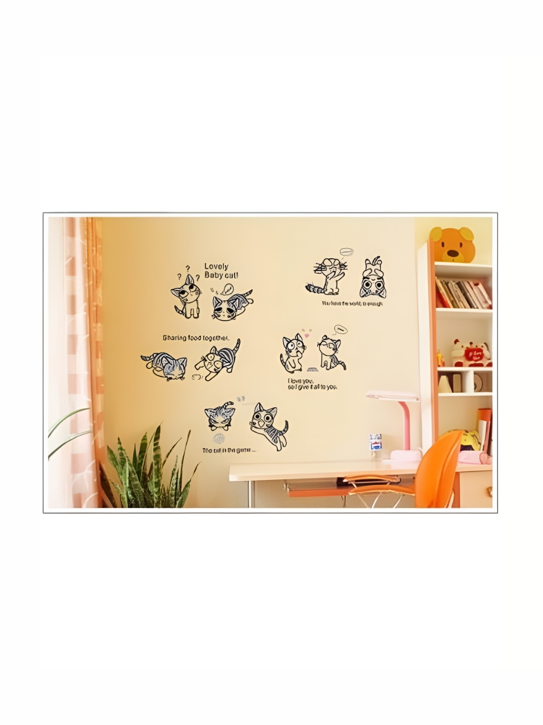 

Asian royal Black Printed Self-Adhesive Wall Sticker