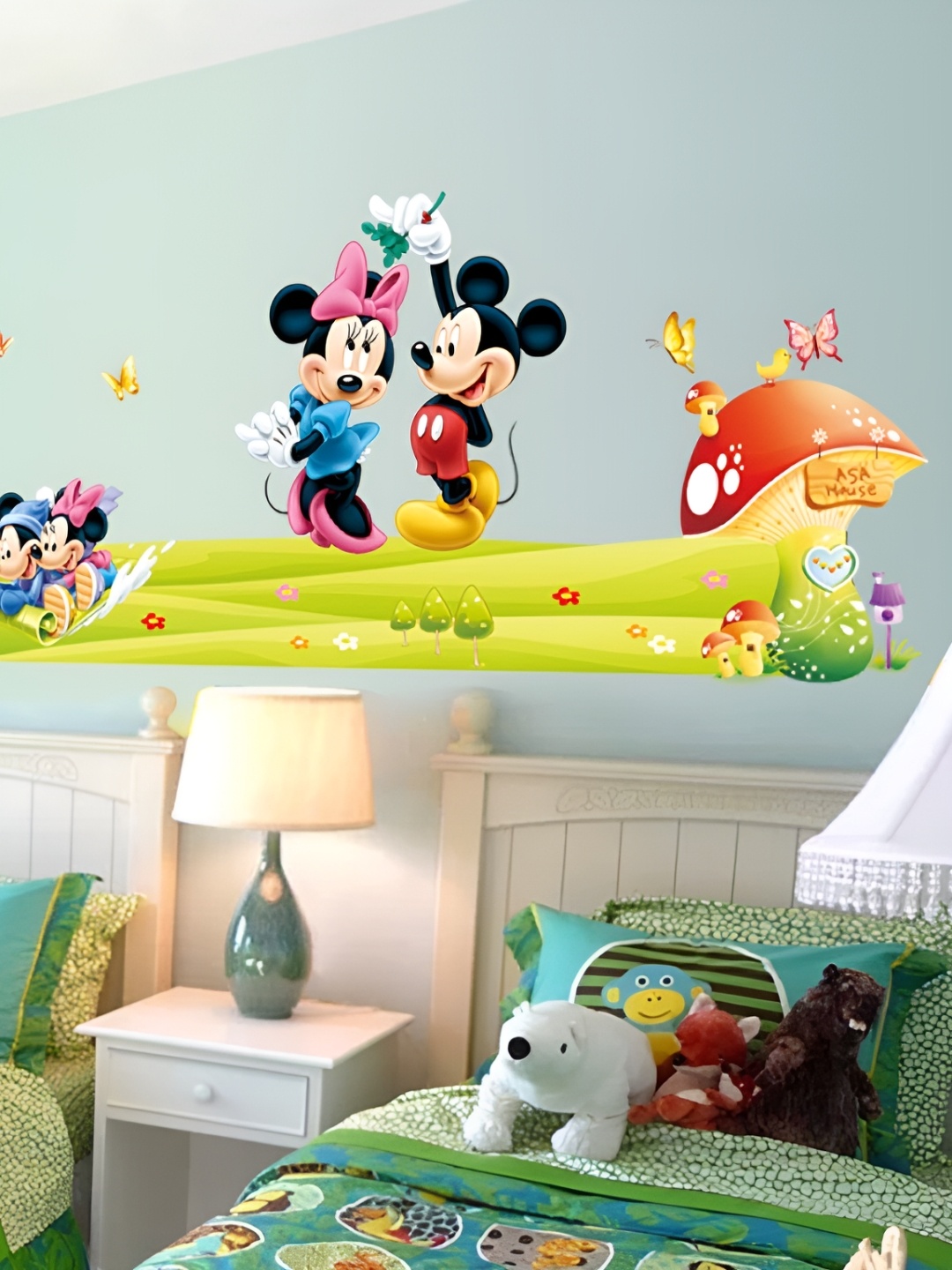 

Asian royal Green & Red 3D Printed Self Adhesive Wall Sticker