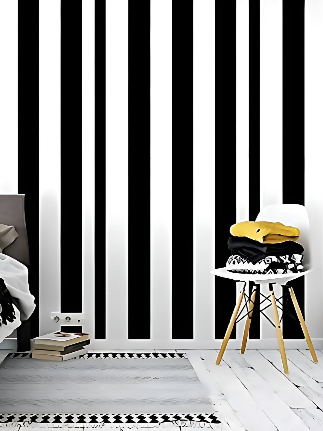 

Asian royal Black & White Printed Self-Adhesive Wall Sticker