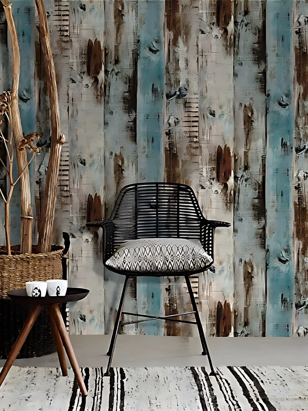 

Asian royal Brown & Grey Printed Self Adhesive Wall Sticker