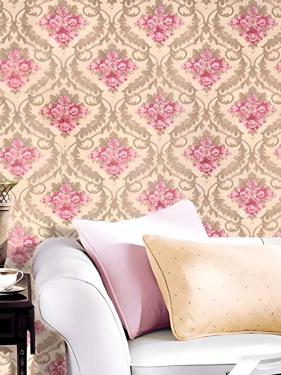 

Asian royal Pink & Beige 3D Printed Self Adhesive Wall Sticker