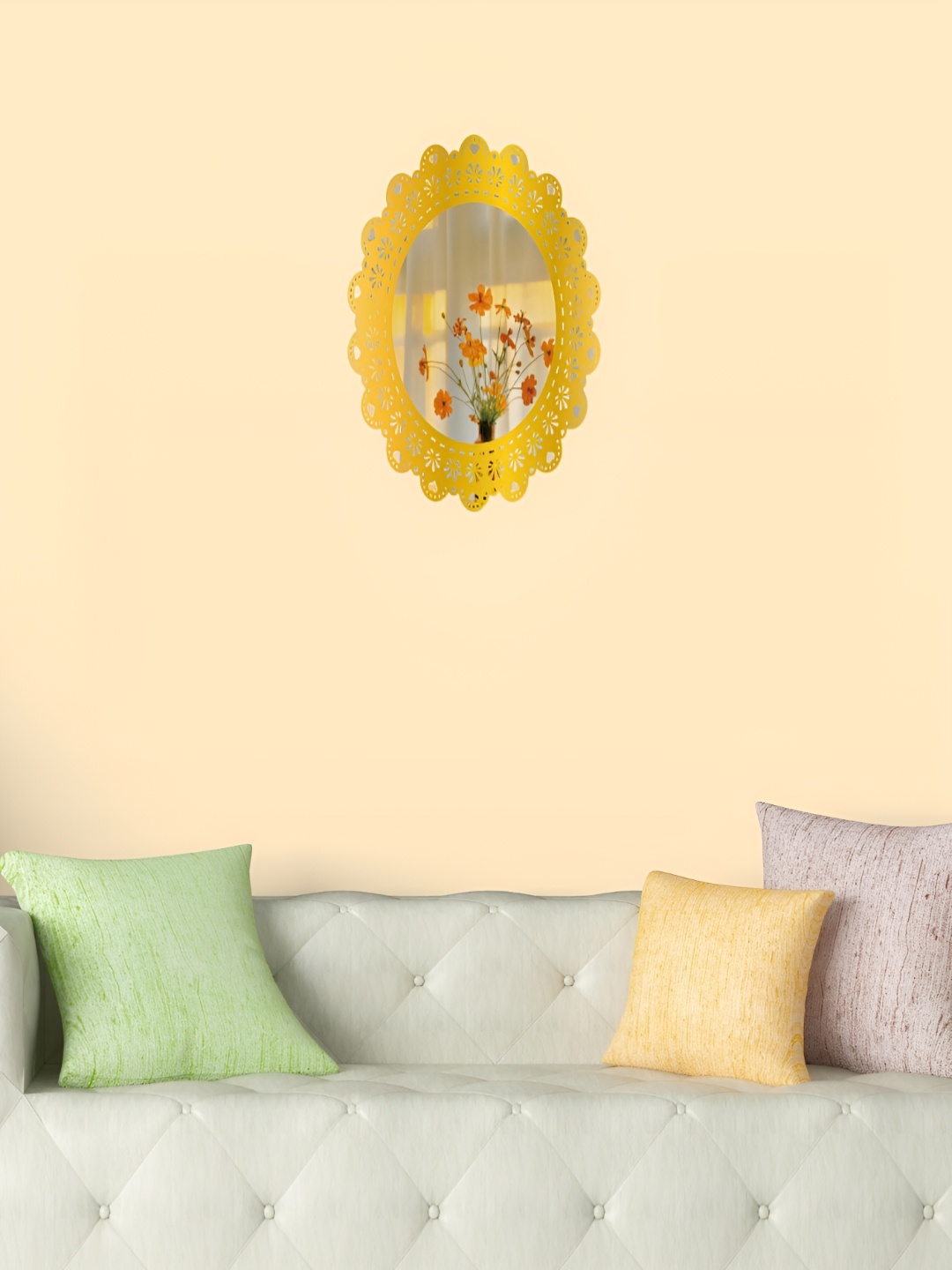 

Asian royal Yellow & White Printed Self-Adhesive Wall Sticker