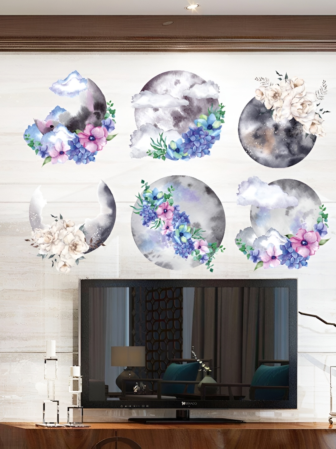 

Asian royal Purple & Grey Printed Self Adhesive Wall Sticker