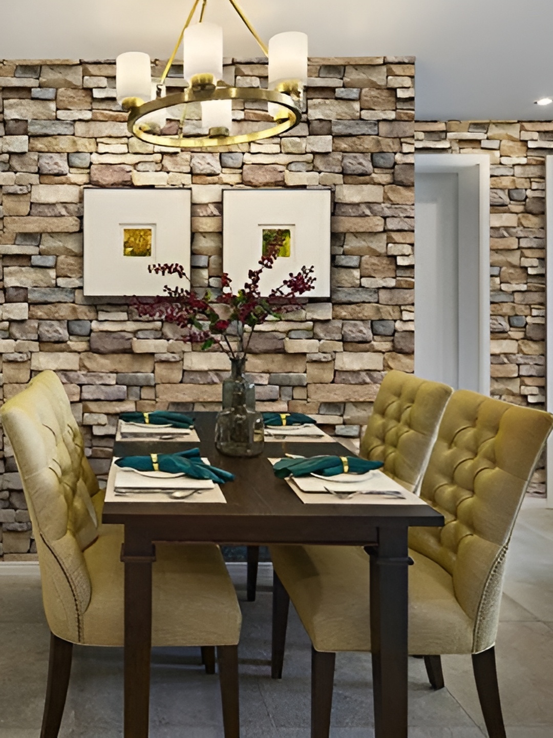 

Asian royal Brown Printed Self Adhesive Wallpaper Sticker
