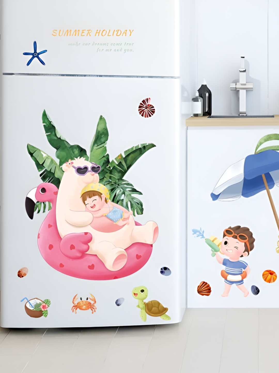 

Asian royal Green & Pink Printed Self-Adhesive Wall Sticker