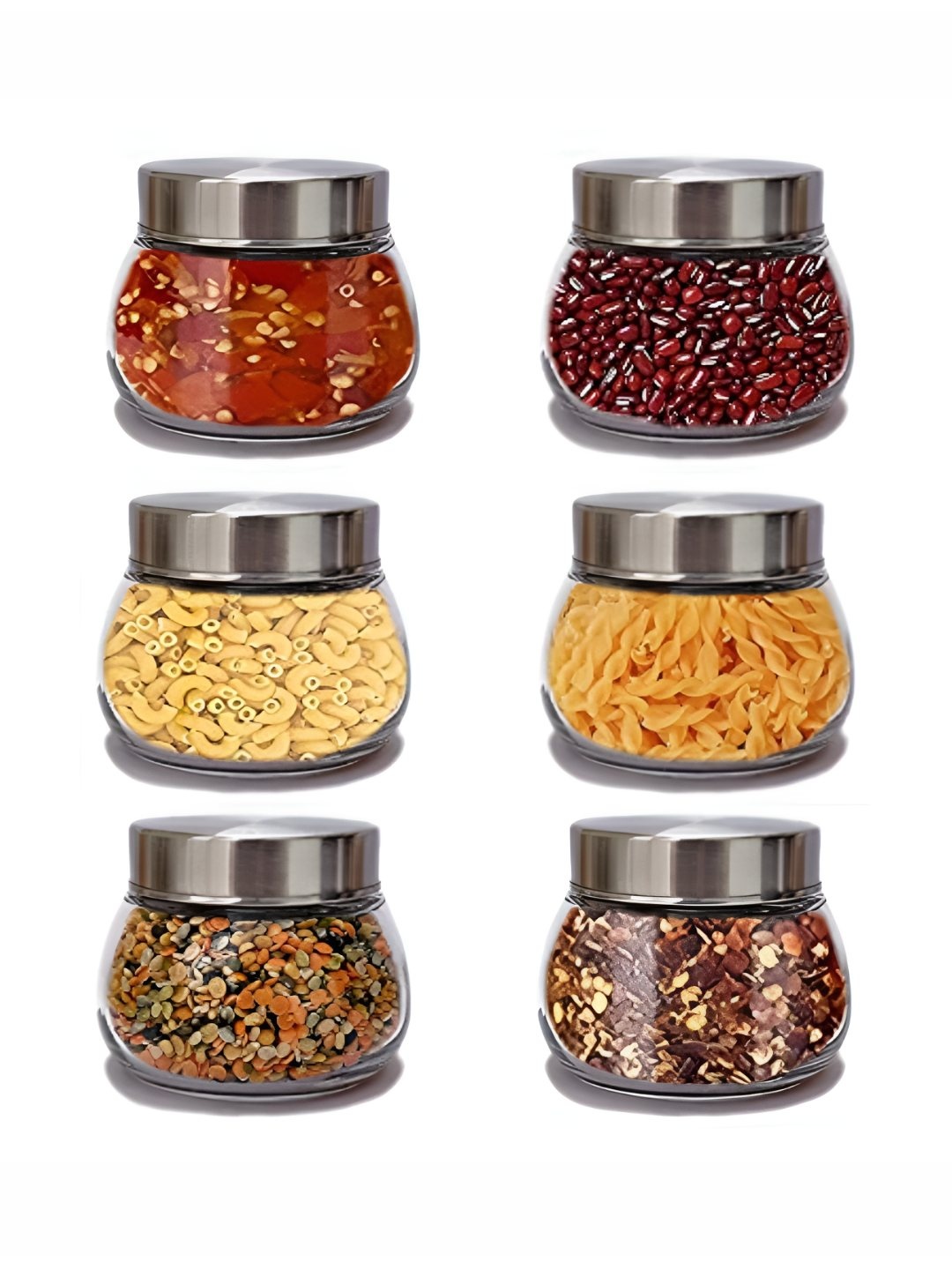 

tyche enterprises Transparent 6 Pieces Storage Glass Containers