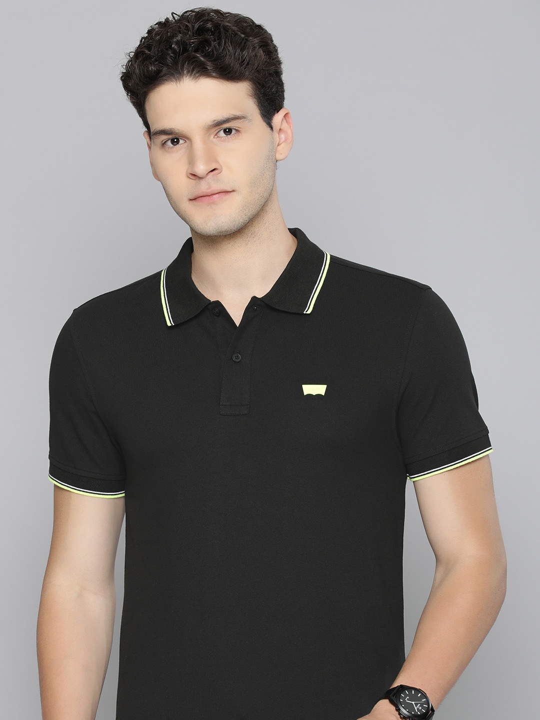 

Levis Slim Fit Polo Collar T-shirt, Black