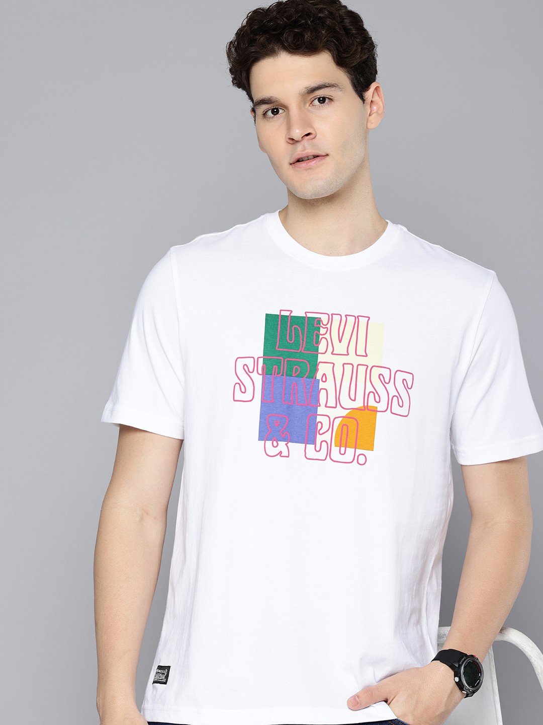 

Levis Graphic Printed Pure Cotton T-shirt, White