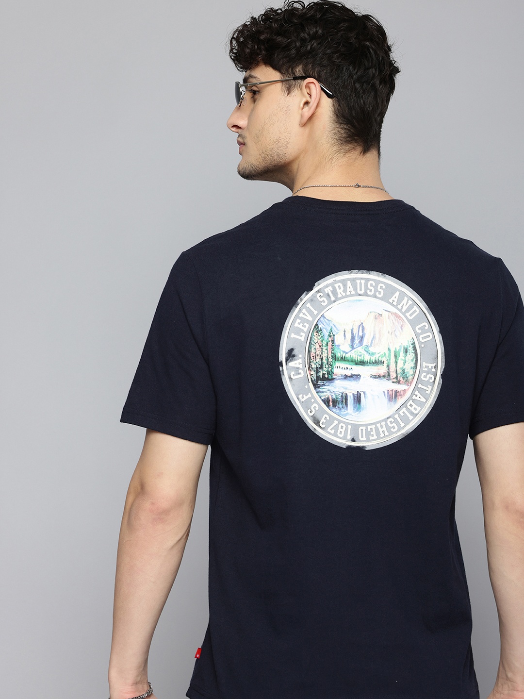 

Levis Graphic Printed Pure Cotton T-shirt, Navy blue