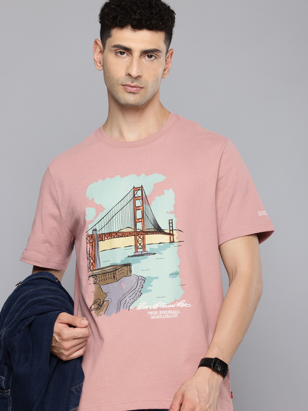 

Levis Graphic Printed Pure Cotton T-shirt, Mauve