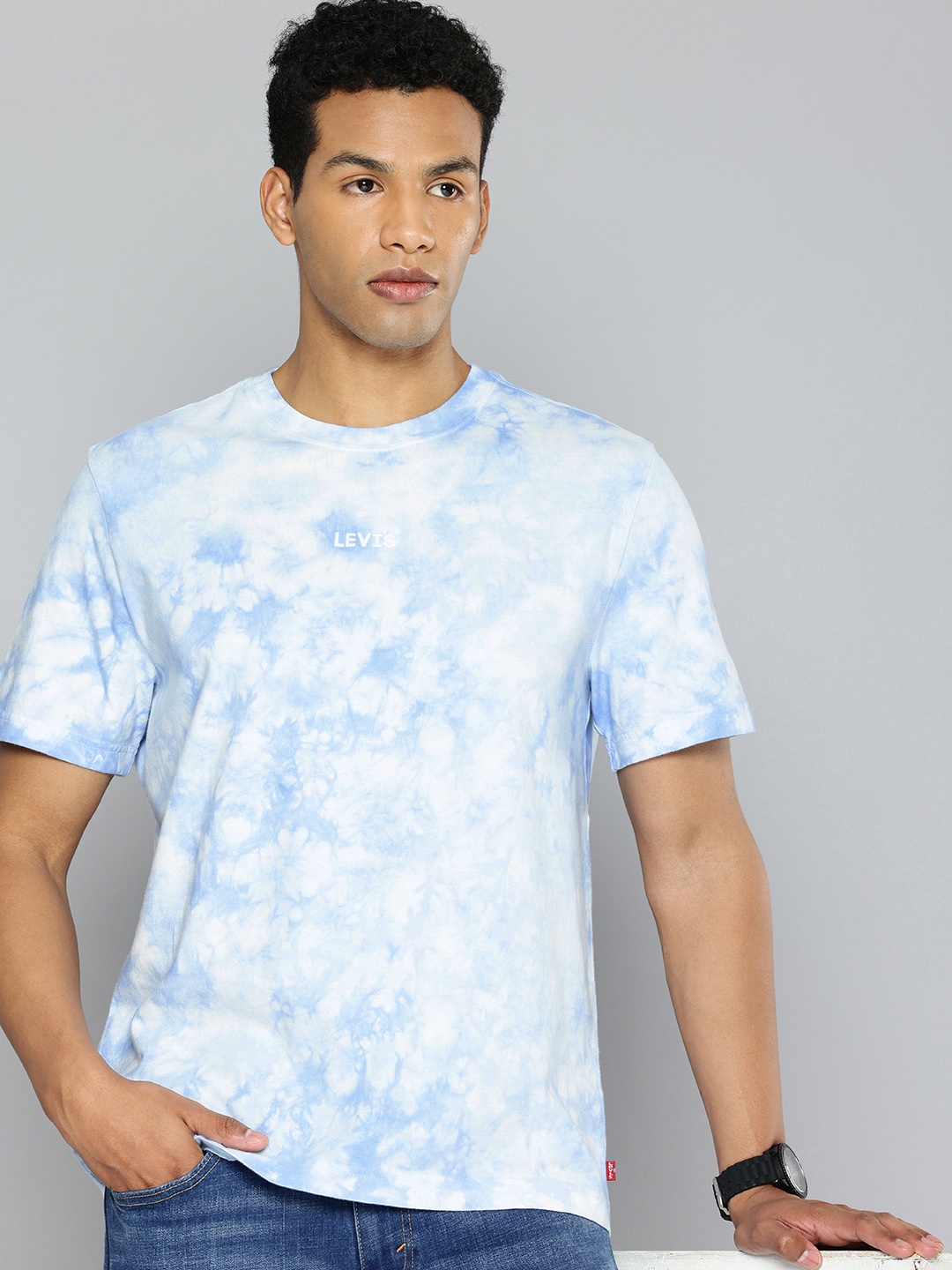 

Levis Tie and Dyed Pure Cotton T-shirt, Blue