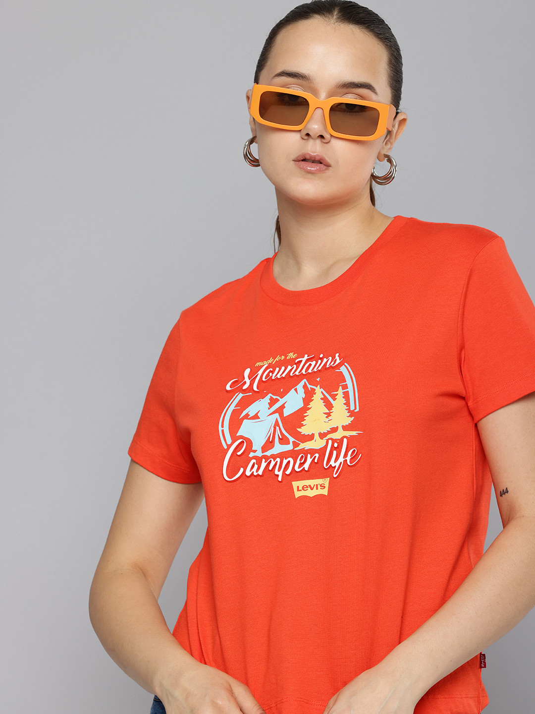 

Levis Graphic Printed Pure Cotton T-shirt, Orange