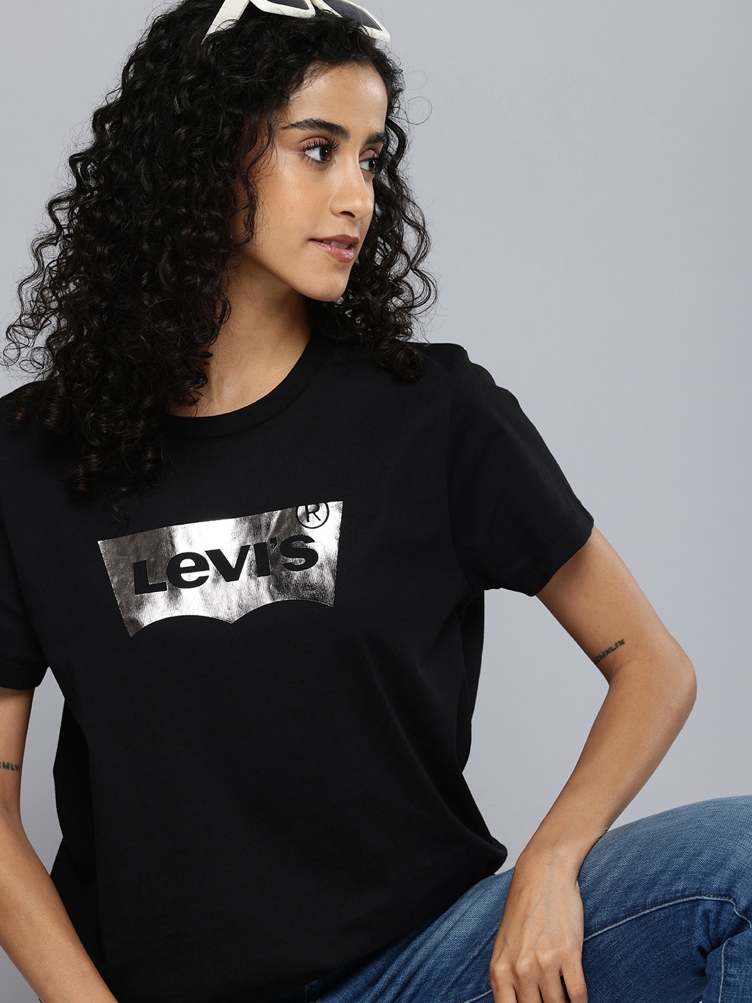 

Levis Brand Logo Printed Pure Cotton T-shirt, Black