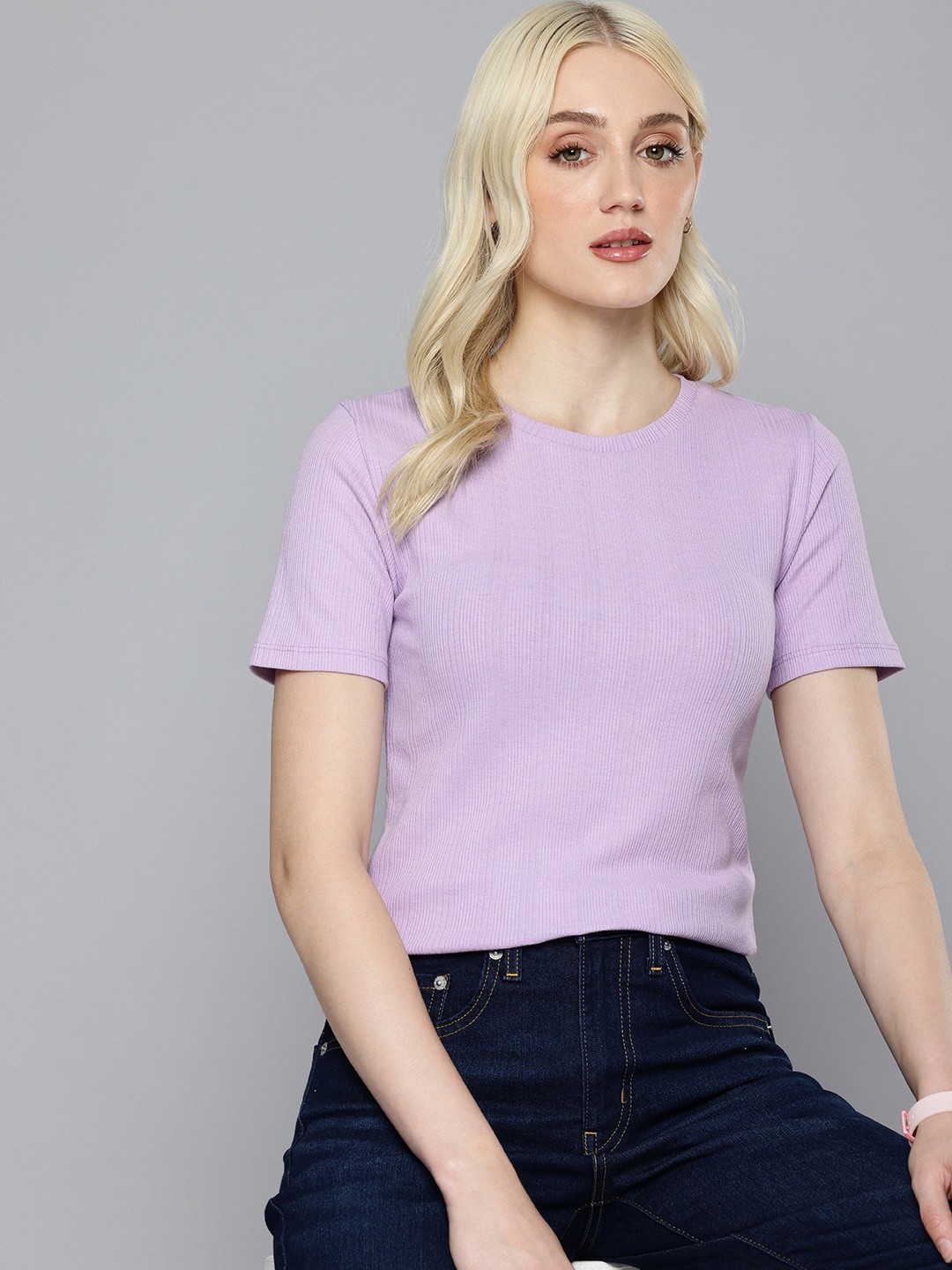 

Levis Self Design Regular Fit T-shirt, Lavender