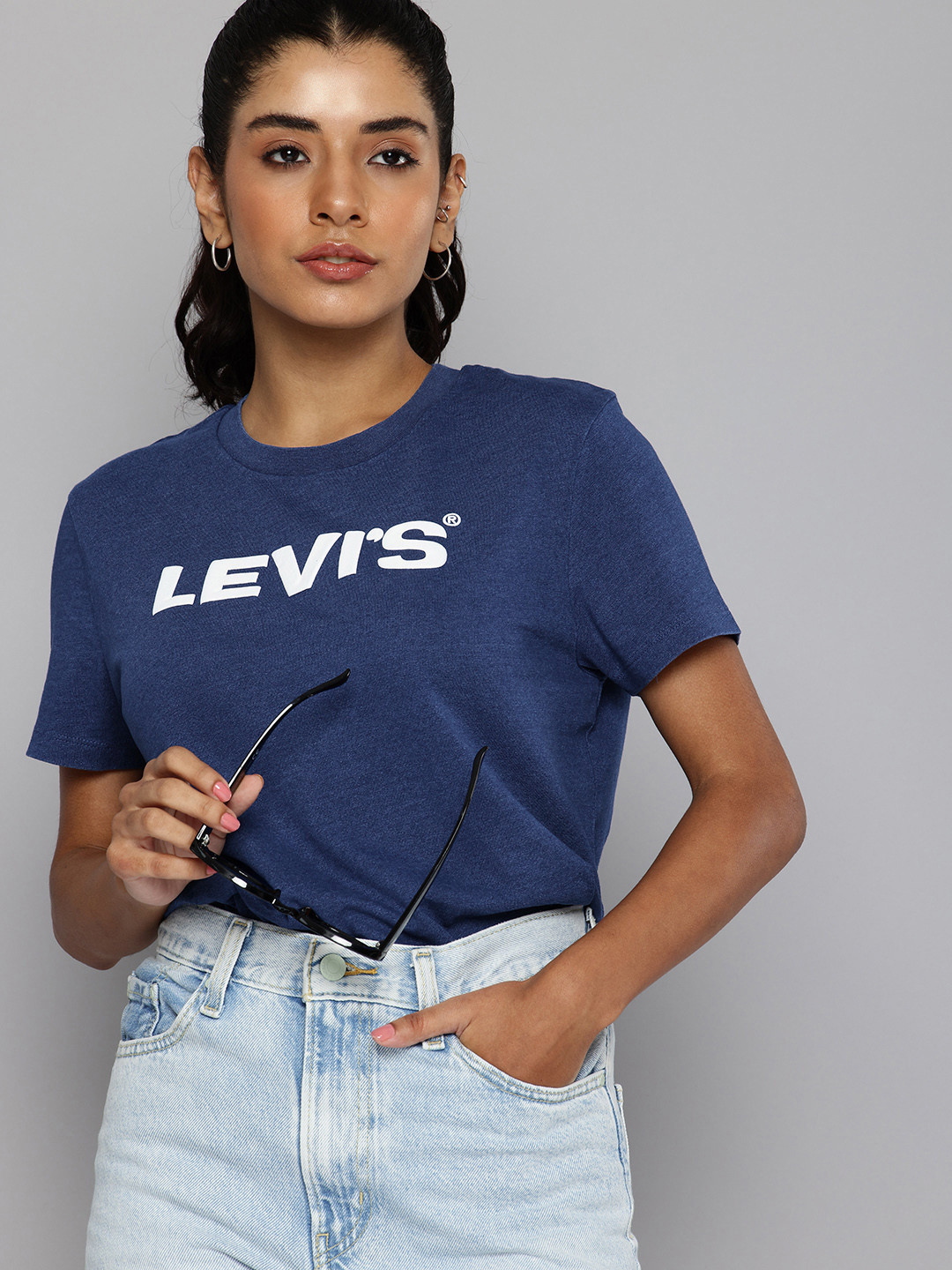 

Levis Brand Logo Printed Pure Cotton T-shirt, Blue