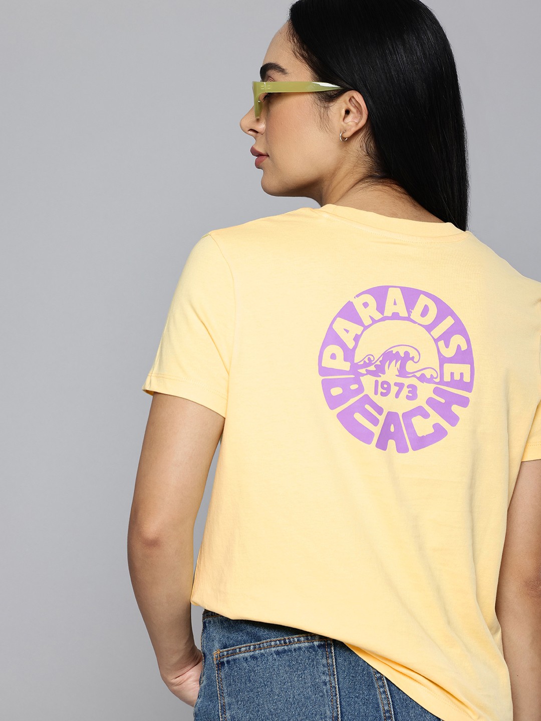

Levis Graphic Printed Pure Cotton Straight Fit T-Shirt, Yellow