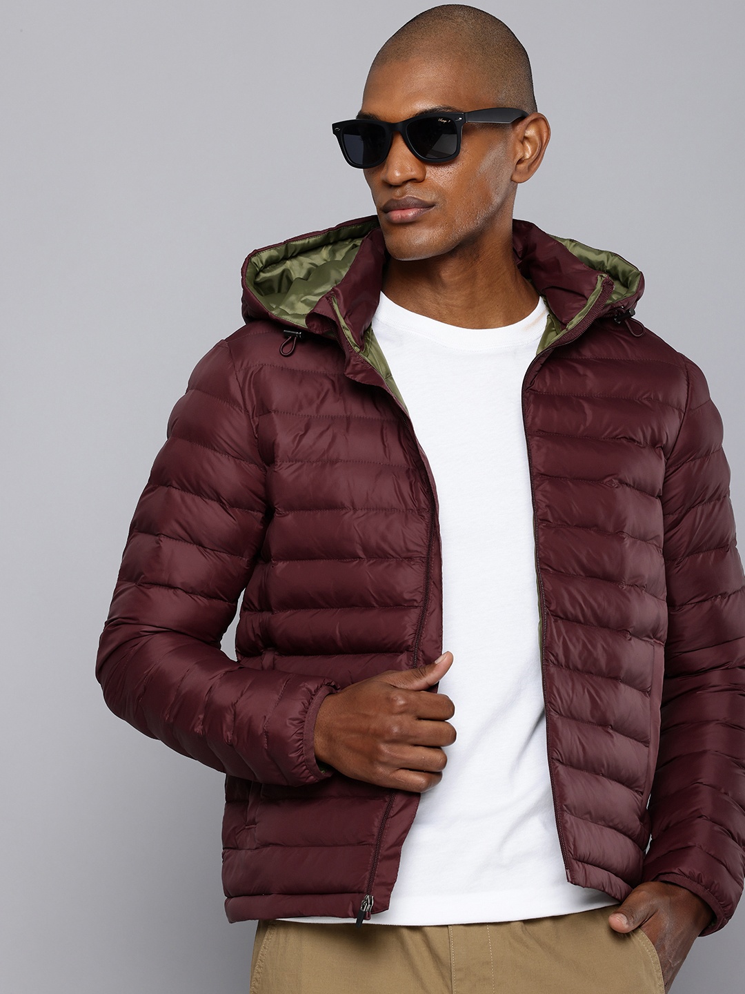 

Levis Long Sleeves Hooded Puffer Jacket, Maroon
