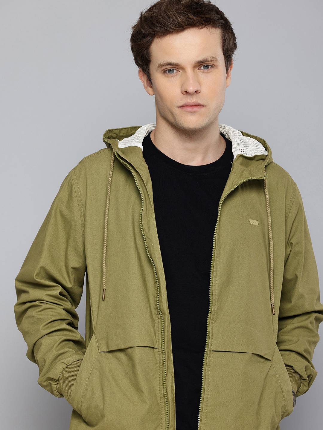 

Levis Pure Cotton Hooded Tailored Jacket, Olive